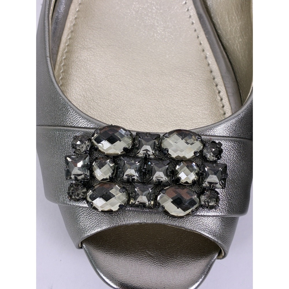 Anne Klein Aklovesome Pewter Metallic Sling Back Shoes iflex Size 7M Comfort - Picture 7 of 15